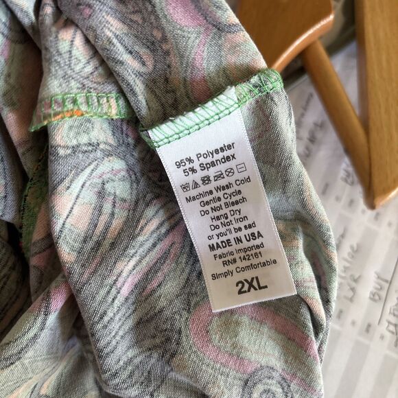 LuLaRoe Hippie Psychedelic Floral A-Line Comfort Jersey Tee Skirt Women’s SZ 2XL - Picture 10 of 11